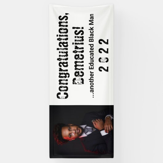 別の教育を受けた黒人男性2022年の卒業写真 横断幕 (縦)
