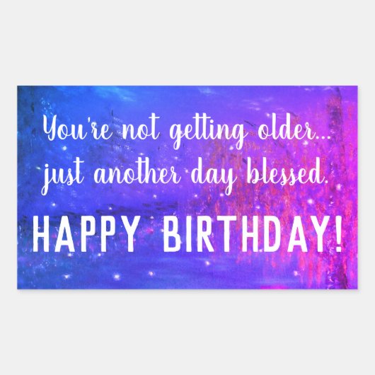 別の日賛美ハッピーバースデー 長方形シール (正面)