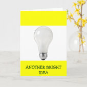別の明るいアイディア白い電球 カード (黄色い花)