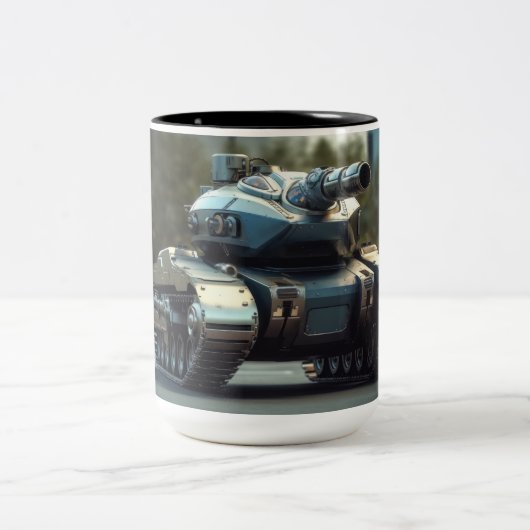 別の現実からの戦車 ツートーンマグカップ (中央)