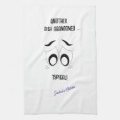 別の皿は捨ておもしろいたパーソナライズされた キッチンタオル (縦)