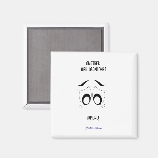 別の皿は捨ておもしろいたパーソナライズされた マグネット (正面/裏面)