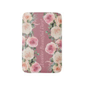 別の美しい日ピンクローズフローラ バスマット (正面縦)