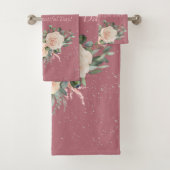 別の美しい日水色の花 バスタオルセット (インサイチュ)