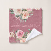 別の美しい日水色の花 バスタオルセット (ウォッシュタオル)