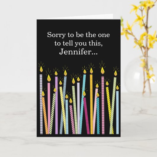 別の誕生日が古くなったパーソナライズされた誕生日 カード (黄色い花)