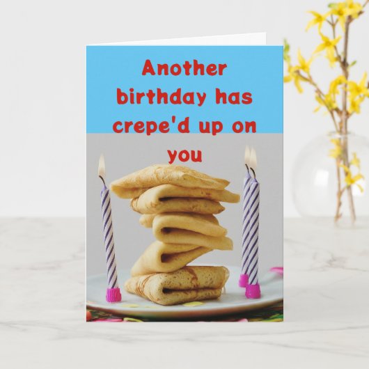 別の誕生日はクレープアップ誕生日を持おもしろいつ カード (黄色い花)