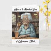 別の誕生日 |おおもしろいばあさん カード (黄色い花)