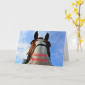 別の誕生日?馬おもしろい誕生日カード カード (黄色い花)