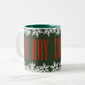 別の赤いMeh.rryのクリスマス ツートーンマグカップ (正面左)