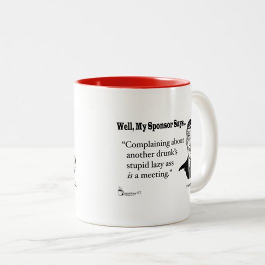 別の酔った愚かな不精について不平を言うこと..... ツートーンマグカップ (正面右)