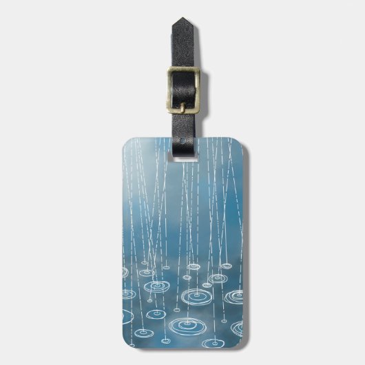 別の雨の日のカスタム文字 ラゲッジタグ (正面縦)