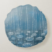 別の雨の日の青い天気 ラウンドクッション (裏面)