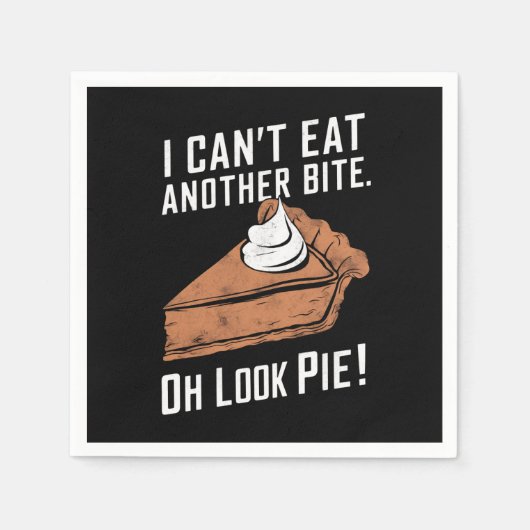 別の食べ一口オ見てパイ感謝祭できない スタンダードカクテルナプキン (正面)