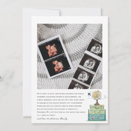 別のPassport Travelのテーマ | 写真妊娠 案内状 (裏面)