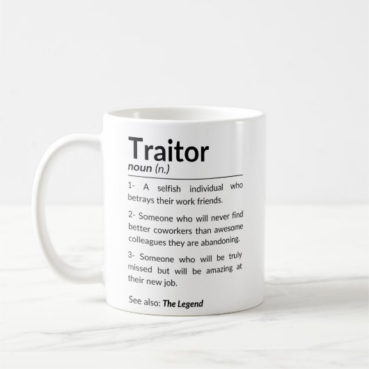 別れおもしろいの同僚の離れ仕事 コーヒーマグカップ (左)