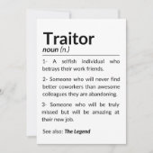 別れおもしろいの同僚の離れ仕事 サンキューカード (正面)