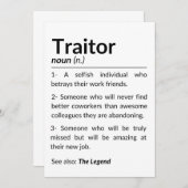 別れおもしろいの同僚の離れ仕事 サンキューカード (正面/裏面)