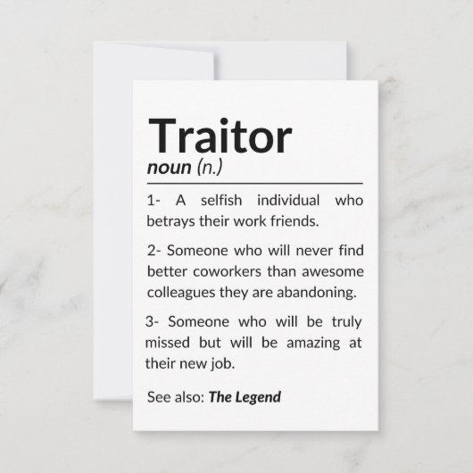 別れおもしろいの同僚の離れ仕事 サンキューカード (正面)