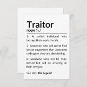 別れおもしろいの同僚の離れ仕事 サンキューカード (正面/裏面)