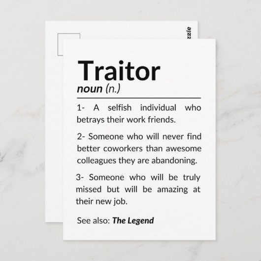 別れおもしろいの同僚の離れ仕事 ポストカード (正面/裏面)