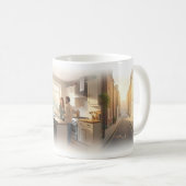 別れた後の孤独な朝のマグカップ コーヒーマグカップ (正面右)