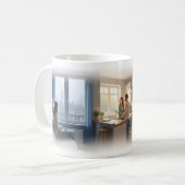 別れた後の孤独な朝のマグカップ コーヒーマグカップ (正面左)