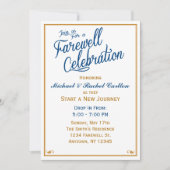 別れのお祝いの行く遠くにに招待状海軍 招待状 (正面)