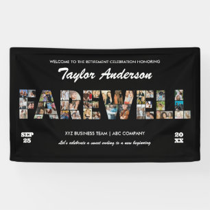 別れのパーティーフォトコラージュ同僚の退職 横断幕