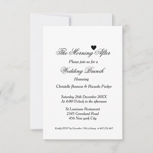 別れのブランチ結婚パーティーの翌朝 招待状 (正面)