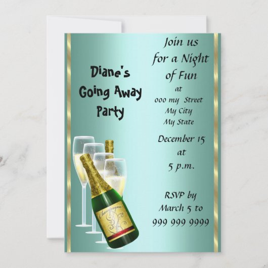 別れの会 招待状 さようなら (正面)