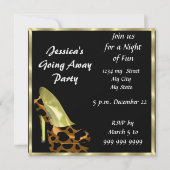 別れの会 招待状 黒 さようなら (正面)