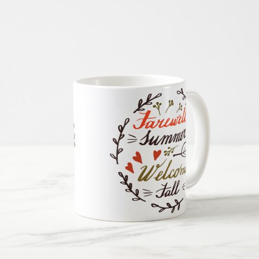 別れの夏の歓迎秋感謝祭 コーヒーマグカップ (正面右)