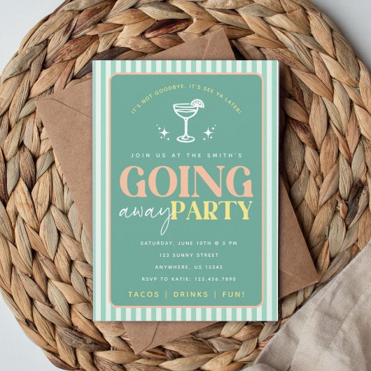 別れのParty招待状 現代の farewell 招待状