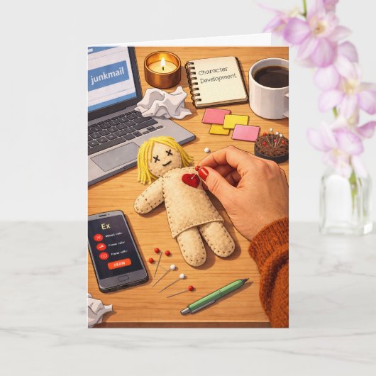 別れは辛い – ダークユーモアの呪い人形 カード (蘭)