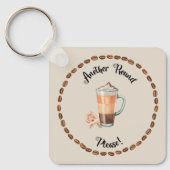 別ラウンドお願いコおもしろいーヒー愛好家キーチェーン キーホルダー (正面)