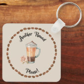別ラウンドお願いコおもしろいーヒー愛好家キーチェーン キーホルダー (裏面)