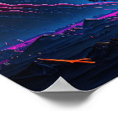 別世界のネオンの風景を夢見る ポスター (角)