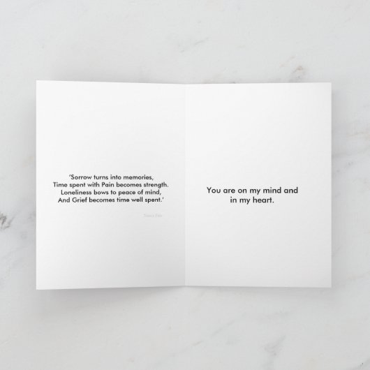 別名カードを悲しませる悔やみや弔慰カード カード (内部)