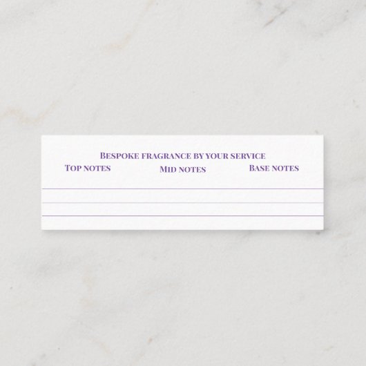 別売り香り個人的な香りスニフノートミックス スキニー名刺 (裏面)