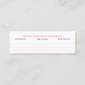 別売り香り個人的な香りスニフノートミックス スキニー名刺 (裏面)