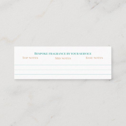 別売り香り個人的な香りスニフノートミックス スキニー名刺 (裏面)