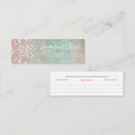 別売り香り個人的な香りスニフノートミックス スキニー名刺 (正面/裏面)