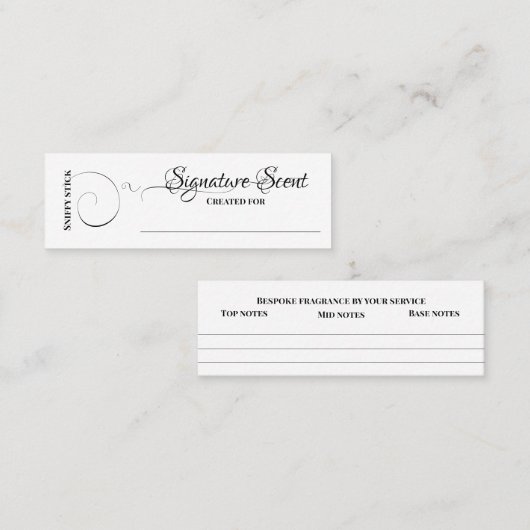 別売り香り個人的な香りスニフノートミックス スキニー名刺 (正面/裏面)