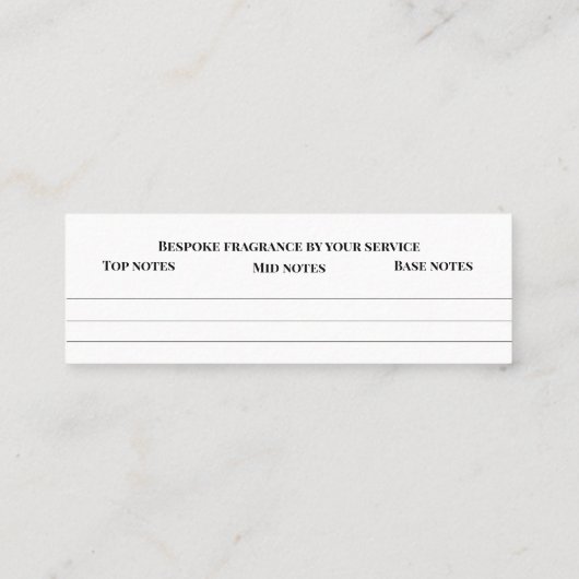 別売り香り個人的な香りスニフノートミックス スキニー名刺 (裏面)