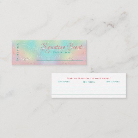 別売り香り個人的な香りスニフノートミックス スキニー名刺 (正面/裏面)