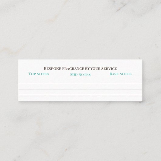 別売り香り個人的な香りスニフノートミックス スキニー名刺 (裏面)
