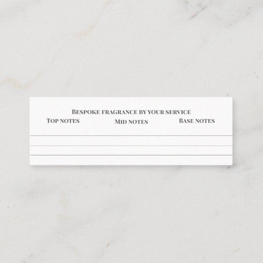 別売り香り個人的な香りスニフノートミックスmi スキニー名刺 (裏面)