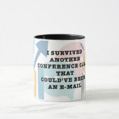 別生き延びの電話会議のマググ マグカップ (中央)