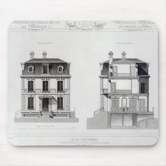 別荘Suburbaine、St.の雲で首位のChasse マウスパッド (正面)